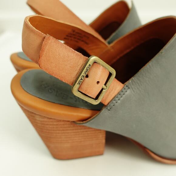 Kork-Ease Womens Rayleigh Slingback Heels Leather Clogs Slate Blue Size 11M - Picture 5 of 9